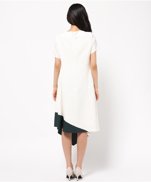 FIGARO Paris（フィガロパリ）の「カラーブロック アシメワンピース◆（ワンピース・レディース・ホワイト/ブラック・38/36）」の7枚目の写真