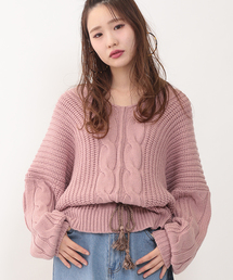 one after another NICE CLAUP | V開きケーブルニット(ニット/セーター)