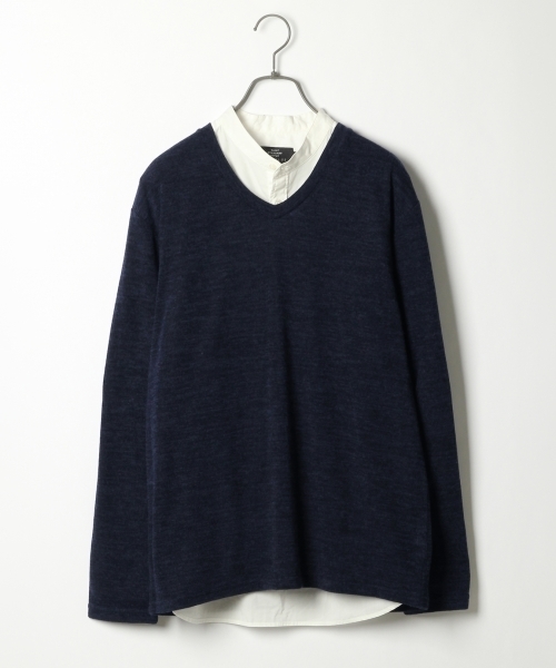 RAGEBLUE（レイジブルー）の「ソフトタッチVネックニットソー/735367（ニット/セーター・メンズ・ブラック/グレー/ネイビー/ダークブラウン/グリーン・LARGE/MEDIUM）」の5枚目の写真
