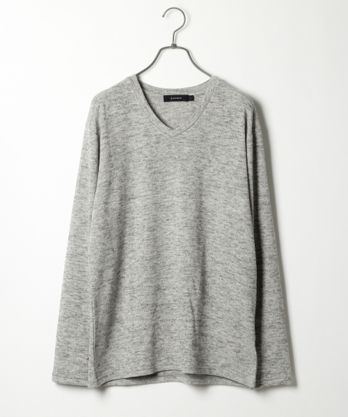 RAGEBLUE（レイジブルー）の「ソフトタッチVネックニットソー/735367（ニット/セーター・メンズ・ブラック/グレー/ネイビー/ダークブラウン/グリーン・LARGE/MEDIUM）」の3枚目の写真