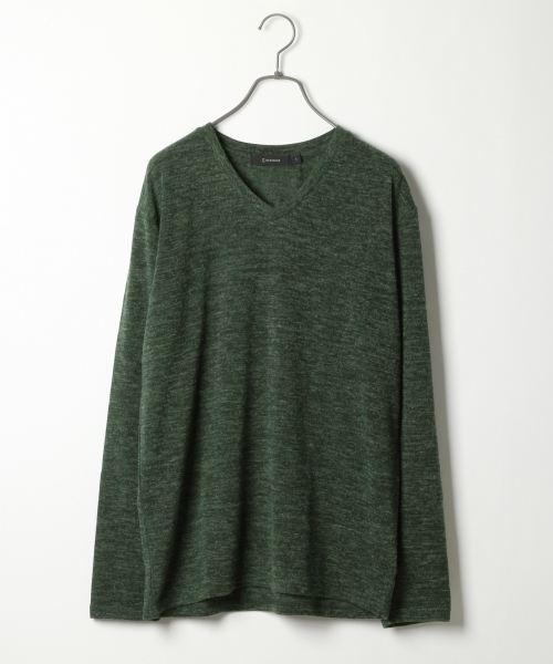 RAGEBLUE（レイジブルー）の「ソフトタッチVネックニットソー/735367（ニット/セーター・メンズ・ブラック/グレー/ネイビー/ダークブラウン/グリーン・LARGE/MEDIUM）」の4枚目の写真