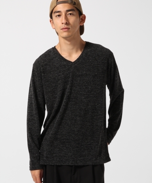 RAGEBLUE（レイジブルー）の「ソフトタッチVネックニットソー/735367（ニット/セーター・メンズ・ブラック/グレー/ネイビー/ダークブラウン/グリーン・LARGE/MEDIUM）」の6枚目の写真