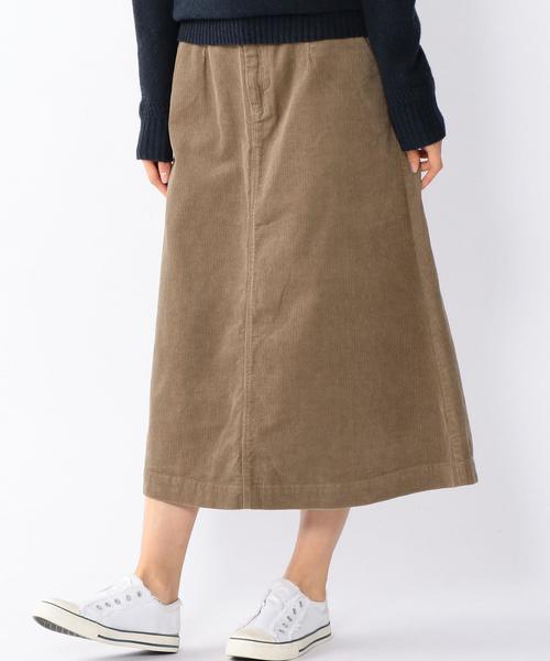 coen（コーエン）の「コーデュロイロングスカート（スカート・レディース・ネイビー/ベージュ・LARGE/MEDIUM）」の4枚目の写真