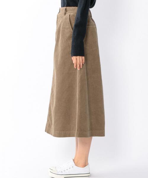 coen（コーエン）の「コーデュロイロングスカート（スカート・レディース・ネイビー/ベージュ・LARGE/MEDIUM）」の7枚目の写真