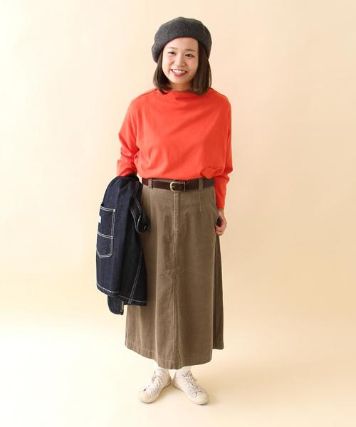coen（コーエン）の「コーデュロイロングスカート（スカート・レディース・ネイビー/ベージュ・LARGE/MEDIUM）」の17枚目の写真
