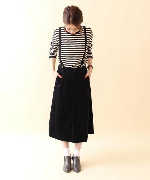 coen（コーエン）の「コーデュロイロングスカート（スカート・レディース・ネイビー/ベージュ・LARGE/MEDIUM）」の13枚目の写真