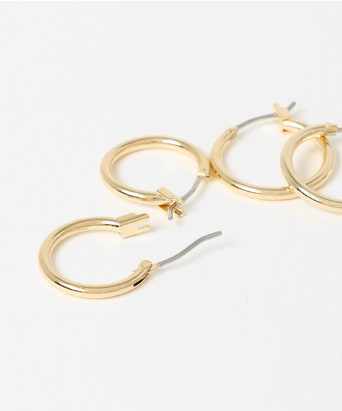 WEGO(ウィゴー)の「WEGO/4Pフープピアス(ピアス(両耳用)・メンズ・ゴールド/シルバー・FREE)」の4枚目の写真