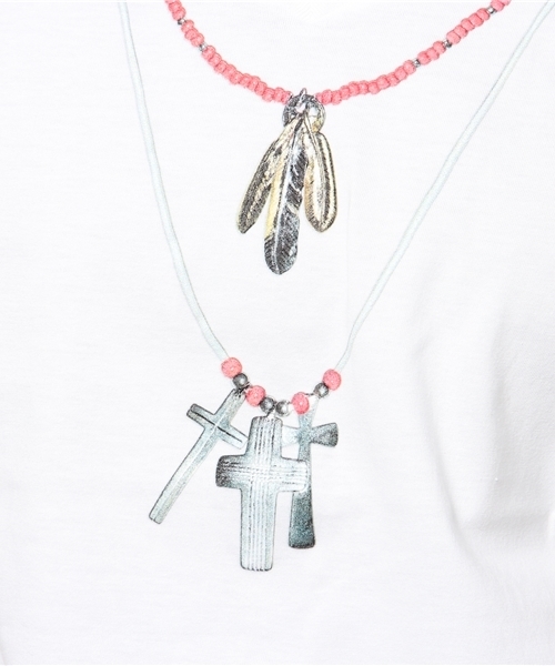 JACKROSE（ジャックローズ）の「ネイティブ･ネックレスVネックTシャツ（Tシャツ/カットソー・メンズ・ブラック/ホワイト・L/M）」の8枚目の写真