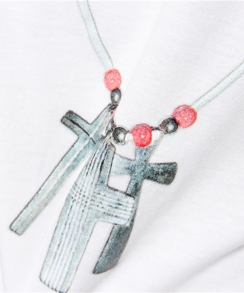 JACKROSE（ジャックローズ）の「ネイティブ･ネックレスVネックTシャツ（Tシャツ/カットソー・メンズ・ブラック/ホワイト・L/M）」の9枚目の写真