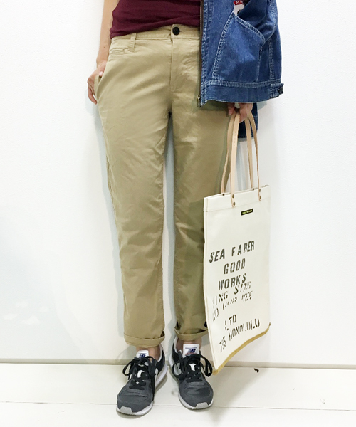 GREEN BOWL（グリーンボウル）の「GREEN BOWL Twill Tapered Pants/グリーンボウルツイルテーパードパンツ（その他パンツ・メンズ・ベージュ/オリーブ/ネイビー・36/38/40）」の2枚目の写真