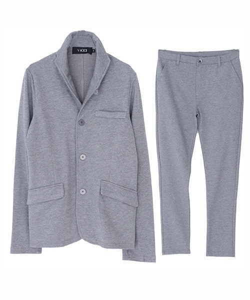 Vicci(ビッチ)の「『vicci/ヴィッチ』カルゼニット イタリアンカラージャケット&パンツ【上下セットアップ】(セットアップ・メンズ・ブラック/ネイビー/グレー/ベージュ系その他/チャコール・M/L)」の14枚目の写真
