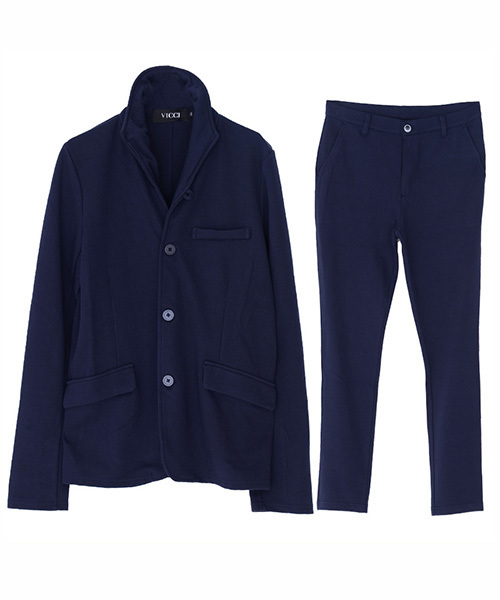 Vicci(ビッチ)の「『vicci/ヴィッチ』カルゼニット イタリアンカラージャケット&パンツ【上下セットアップ】(セットアップ・メンズ・ブラック/ネイビー/グレー/ベージュ系その他/チャコール・M/L)」の11枚目の写真