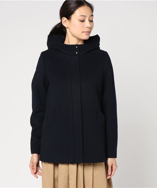 un dix cors（アンディコール）の「フード付ショートコート（その他アウター・レディース・ライトブルー/ライトベージュ/ネイビー・ﾌﾘ-）」の10枚目の写真