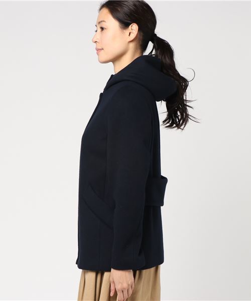 un dix cors（アンディコール）の「フード付ショートコート（その他アウター・レディース・ライトブルー/ライトベージュ/ネイビー・ﾌﾘ-）」の8枚目の写真