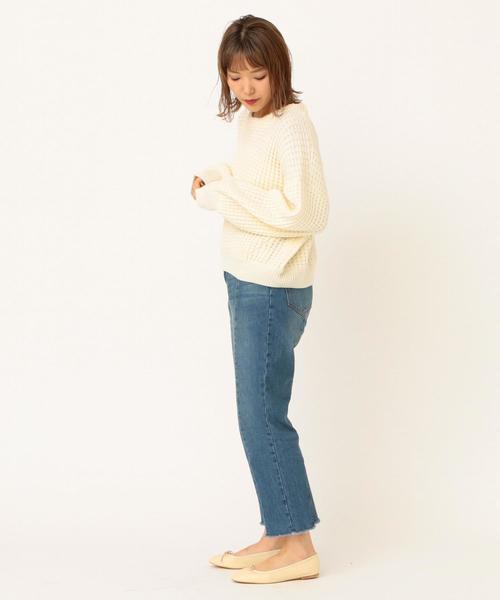 Another Edition（アナザーエディション）の「ワッフルBIG  PO（ニット/セーター・レディース・ネイビー/オフホワイト/ライトピンク・FREE）」の17枚目の写真