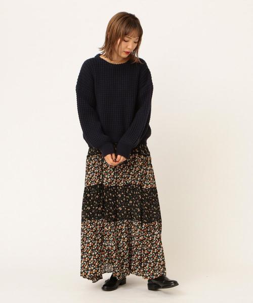 Another Edition（アナザーエディション）の「ワッフルBIG  PO（ニット/セーター・レディース・ネイビー/オフホワイト/ライトピンク・FREE）」の12枚目の写真