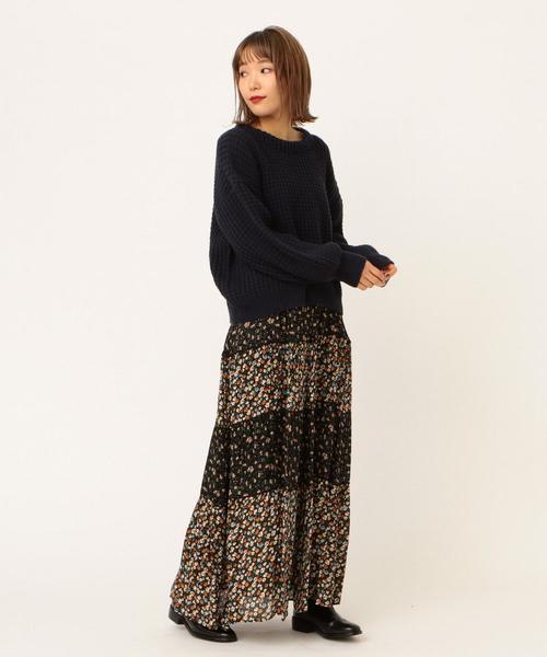 Another Edition（アナザーエディション）の「ワッフルBIG  PO（ニット/セーター・レディース・ネイビー/オフホワイト/ライトピンク・FREE）」の15枚目の写真