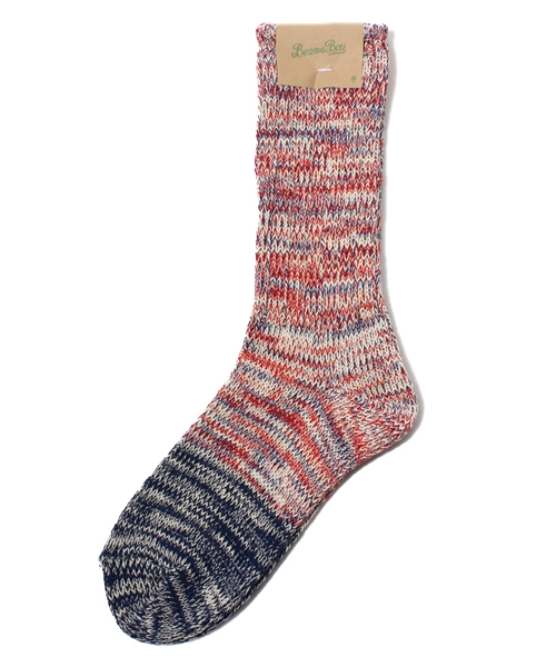 BEAMS BOY(ビームスボーイ)の「□BEAMS BOY / 2トーン MIX 3/4ソックス(ソックス/靴下・レディース・オフホワイト/レッド/イエロー/パープル・ONE SIZE)」の2枚目の写真