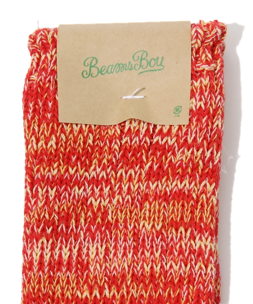 BEAMS BOY(ビームスボーイ)の「□BEAMS BOY / 2トーン MIX 3/4ソックス(ソックス/靴下・レディース・オフホワイト/レッド/イエロー/パープル・ONE SIZE)」の5枚目の写真