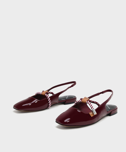 CHARLES & KEITH(チャールズ & キース)の「ロープディテールスリングバックフラット / ROPE DETAIL SLINGBACK FLATS(パンプス・レディース・ホワイト/レッド・23cm/24.5cm/23.5cm/25cm)」の4枚目の写真