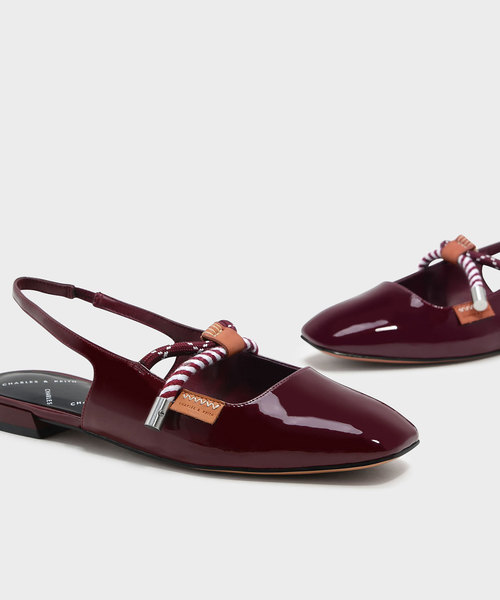 CHARLES & KEITH(チャールズ & キース)の「ロープディテールスリングバックフラット / ROPE DETAIL SLINGBACK FLATS(パンプス・レディース・ホワイト/レッド・23cm/24.5cm/23.5cm/25cm)」の6枚目の写真