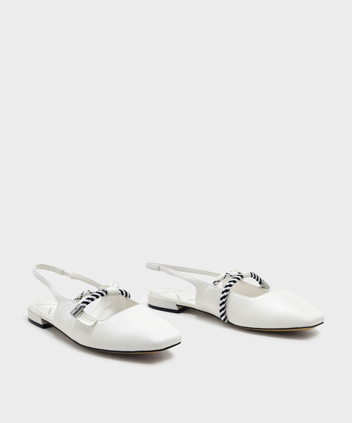 CHARLES & KEITH(チャールズ & キース)の「ロープディテールスリングバックフラット / ROPE DETAIL SLINGBACK FLATS(パンプス・レディース・ホワイト/レッド・23cm/24.5cm/23.5cm/25cm)」の10枚目の写真