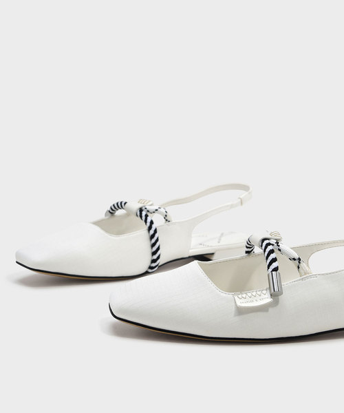 CHARLES & KEITH(チャールズ & キース)の「ロープディテールスリングバックフラット / ROPE DETAIL SLINGBACK FLATS(パンプス・レディース・ホワイト/レッド・23cm/24.5cm/23.5cm/25cm)」の12枚目の写真
