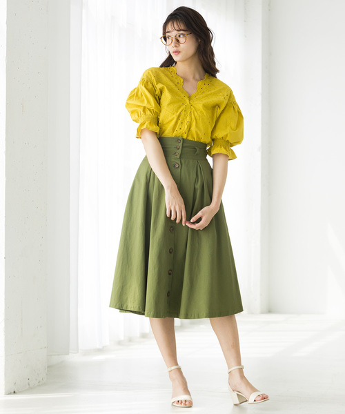 WEGO（ウィゴー）の「WEGO/スカラップコットンレースブラウス（シャツ/ブラウス・レディース・ライトピンク/ブラック/ホワイト/イエロー・FREE）」の7枚目の写真