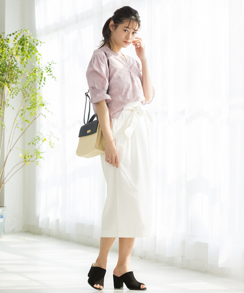 WEGO（ウィゴー）の「WEGO/スカラップコットンレースブラウス（シャツ/ブラウス・レディース・ライトピンク/ブラック/ホワイト/イエロー・FREE）」の13枚目の写真