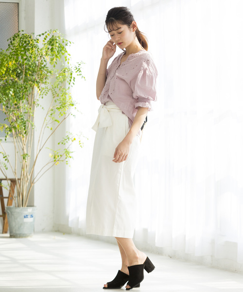 WEGO（ウィゴー）の「WEGO/スカラップコットンレースブラウス（シャツ/ブラウス・レディース・ライトピンク/ブラック/ホワイト/イエロー・FREE）」の15枚目の写真