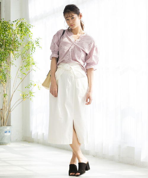 WEGO（ウィゴー）の「WEGO/スカラップコットンレースブラウス（シャツ/ブラウス・レディース・ライトピンク/ブラック/ホワイト/イエロー・FREE）」の16枚目の写真