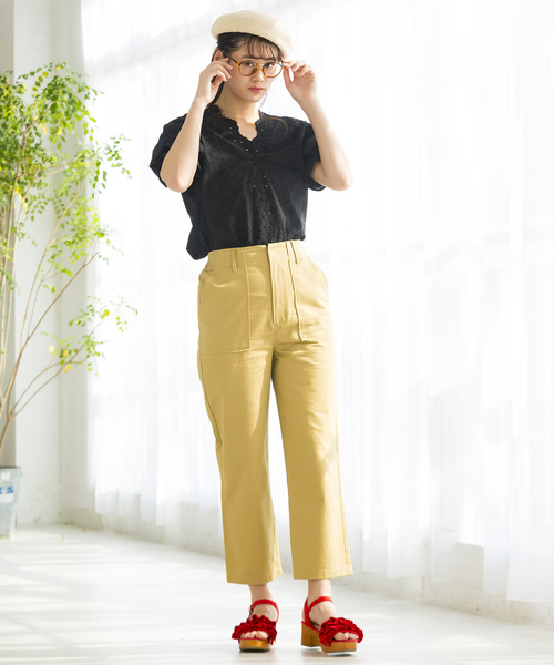 WEGO（ウィゴー）の「WEGO/スカラップコットンレースブラウス（シャツ/ブラウス・レディース・ライトピンク/ブラック/ホワイト/イエロー・FREE）」の18枚目の写真