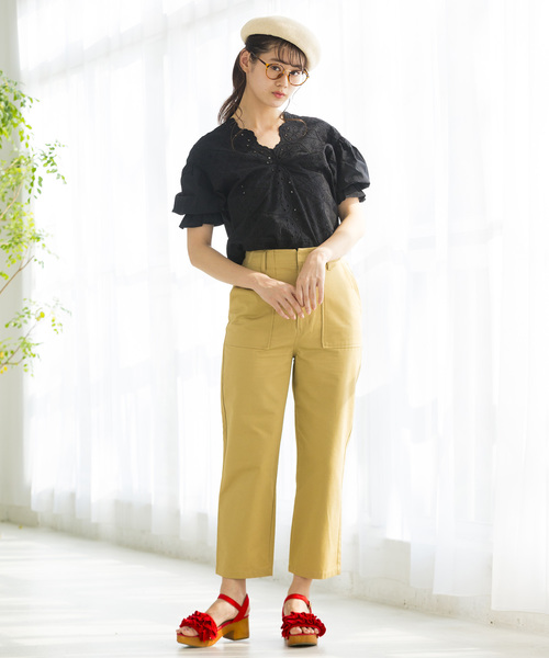 WEGO（ウィゴー）の「WEGO/スカラップコットンレースブラウス（シャツ/ブラウス・レディース・ライトピンク/ブラック/ホワイト/イエロー・FREE）」の20枚目の写真