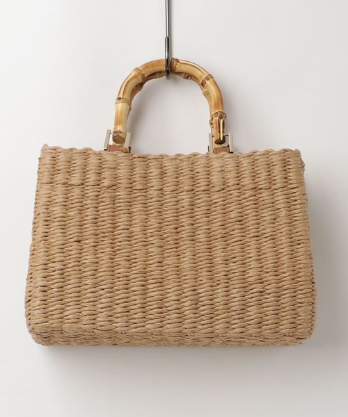 NATURAL BEAUTY BASIC（ナチュラルビューティーベーシック）の「【雑誌掲載】バンブーハンドバスケット（ハンドバッグ・レディース・ブラック/ベージュ・ﾌﾘ-）」の7枚目の写真