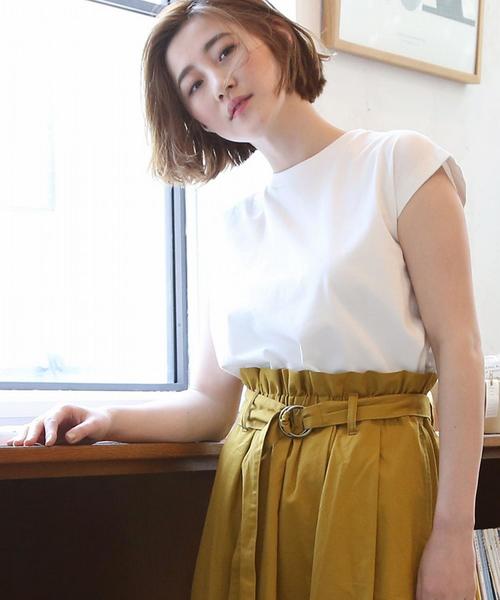 coen（コーエン）の「USAコットンフレンチスリーブTシャツ(カットソー)（Tシャツ/カットソー・レディース・ネイビー/ホワイト/グレー/ライラック・FREE）」の14枚目の写真