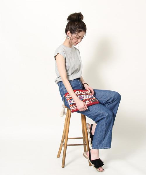 coen（コーエン）の「USAコットンフレンチスリーブTシャツ(カットソー)（Tシャツ/カットソー・レディース・ネイビー/ホワイト/グレー/ライラック・FREE）」の20枚目の写真