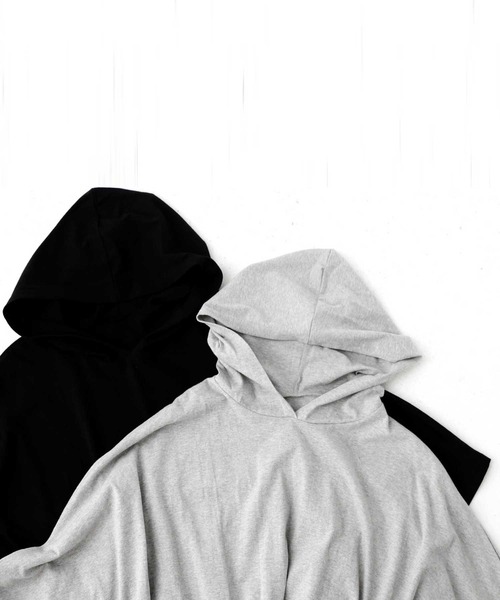 antiqua(アンティカ)の「変形ワイドトップス(パーカー・レディース・ブラック/グレー・FREE)」の14枚目の写真