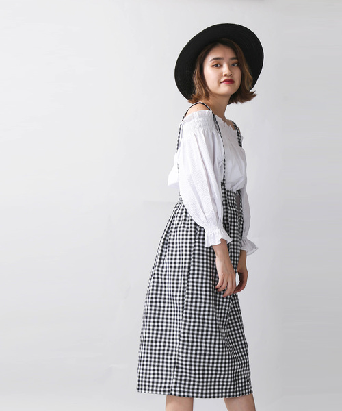 WEGO（ウィゴー）の「WEGO/サスペンダー付きナロースカート（スカート・レディース・ブラック系その他2/ブラック・FREE）」の9枚目の写真