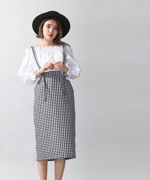 WEGO（ウィゴー）の「WEGO/サスペンダー付きナロースカート（スカート・レディース・ブラック系その他2/ブラック・FREE）」の8枚目の写真