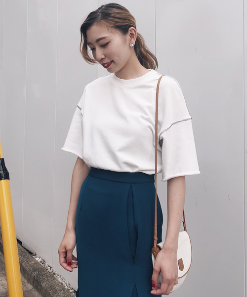 Ameri（アメリ）の「HAND STITCH SWEAT TOP（Tシャツ/カットソー