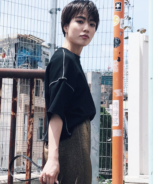 Tシャツ(半袖/袖なし) Ameri VINTAGE - HAND STITCH SWEAT TOP Ameri（アメリ）の「HAND STITCH SWEAT TOP（Tシャツ/カットソー