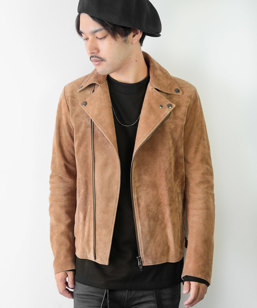 lounge lizard的「calf suede silky finish w ジャケット(機車外套)