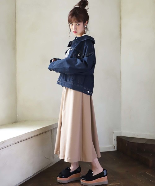 one after another NICE CLAUP（ワンアフターアナザーナイスクラップ）の「トレンチロングスカート（スカート・レディース・ブラック/アイボリー/ベージュ/ボルドー・FREE）」の20枚目の写真