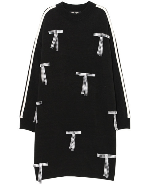 Candy Stripper（キャンディストリッパー）の「RIBBON STUDDED KNIT ワンピース（ワンピース・レディース・ブラック/ブラック系その他/ネイビー/ブルー系その他・2）」の3枚目の写真