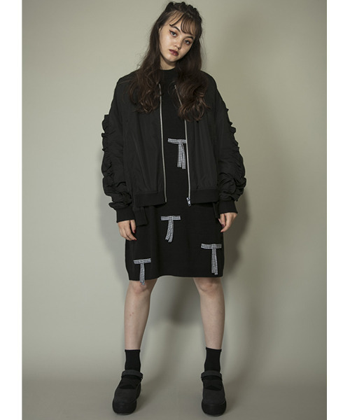 Candy Stripper（キャンディストリッパー）の「RIBBON STUDDED KNIT ワンピース（ワンピース・レディース・ブラック/ブラック系その他/ネイビー/ブルー系その他・2）」の9枚目の写真