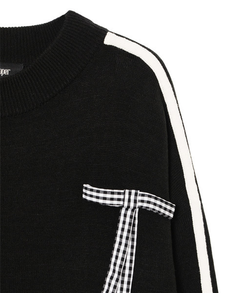 Candy Stripper（キャンディストリッパー）の「RIBBON STUDDED KNIT ワンピース（ワンピース・レディース・ブラック/ブラック系その他/ネイビー/ブルー系その他・2）」の7枚目の写真