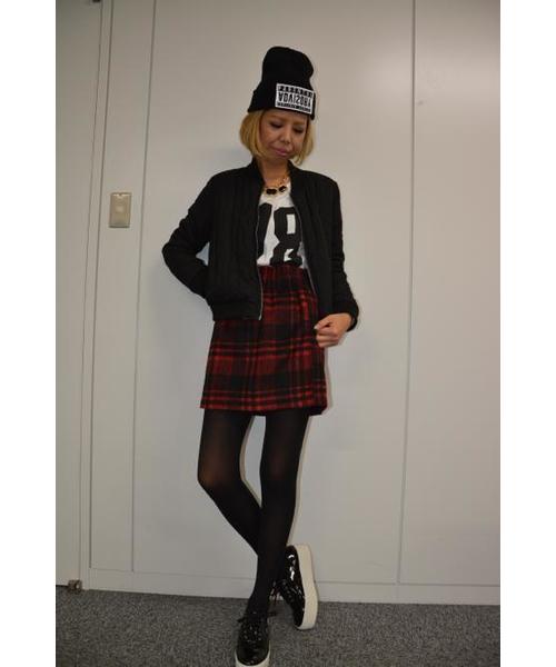 VENCEEXCHANGE(ヴァンスエクスチェンジ)の「チェックペンシルハイウエストスカート(スカート・レディース・ブラック/ブルー/オフホワイト/レッド・MEDIUM)」の1枚目の写真