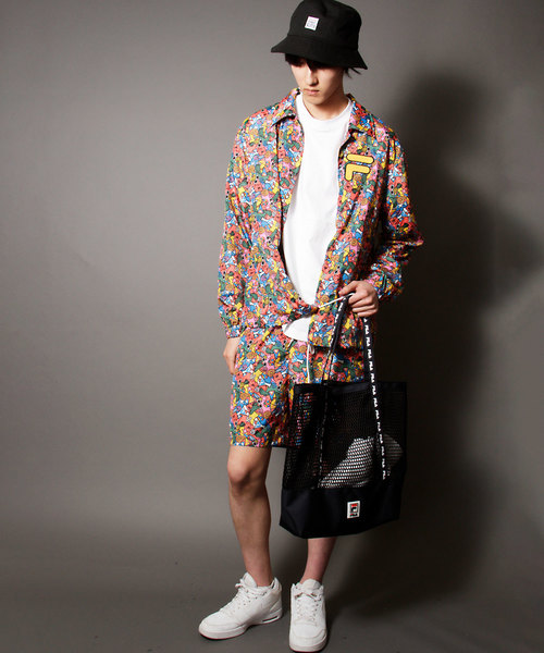 FILA HERITAGE(フィラヘリテージ)の「【FILA heritage】マグロゴ&ラインロゴ メッシュトートバッグ(トートバッグ・メンズ・ブラック/ネイビー/イエロー・FREE)」の7枚目の写真