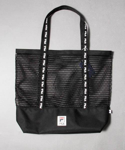 FILA HERITAGE(フィラヘリテージ)の「【FILA heritage】マグロゴ&ラインロゴ メッシュトートバッグ(トートバッグ・メンズ・ブラック/ネイビー/イエロー・FREE)」の15枚目の写真