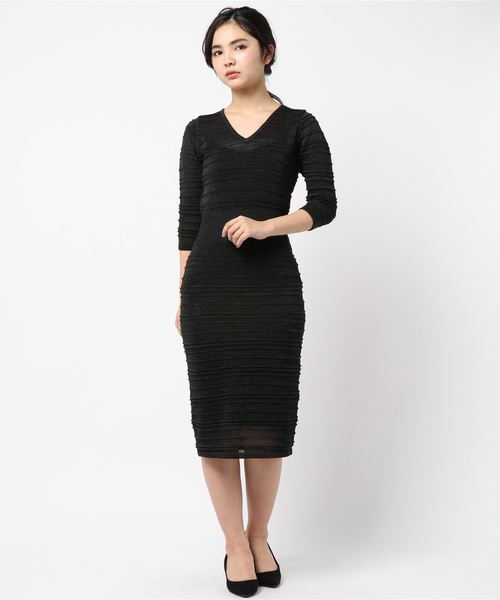 Patternボーダーブラウジングknit Rienda リエンダ のファッション ワンピース ワンピース セール
